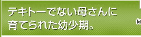 テキトーでない母さんに育てられた幼少期。