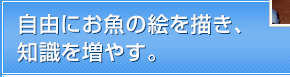 自由にお魚の絵を描き、知識を増やす。