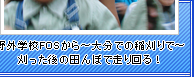 野外学校FOSから～大分での稲刈りで～買った後の田んぼで走り回る！