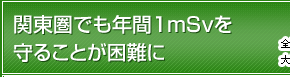 関東圏でも年間1mSvを守ることが困難に