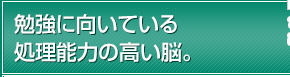 勉強に向いている処理能力の高い脳。