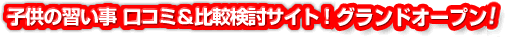 子供の習い事 口コミ&比較検討サイト!2005年9月グランドオープン