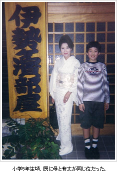 小学5年生頃、既に母と背丈が同じ位だった。